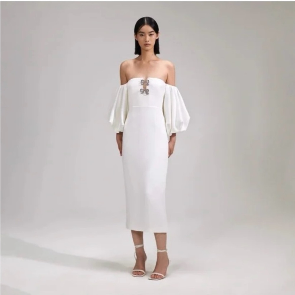 Self Portrait White Off-Shoulder Dress